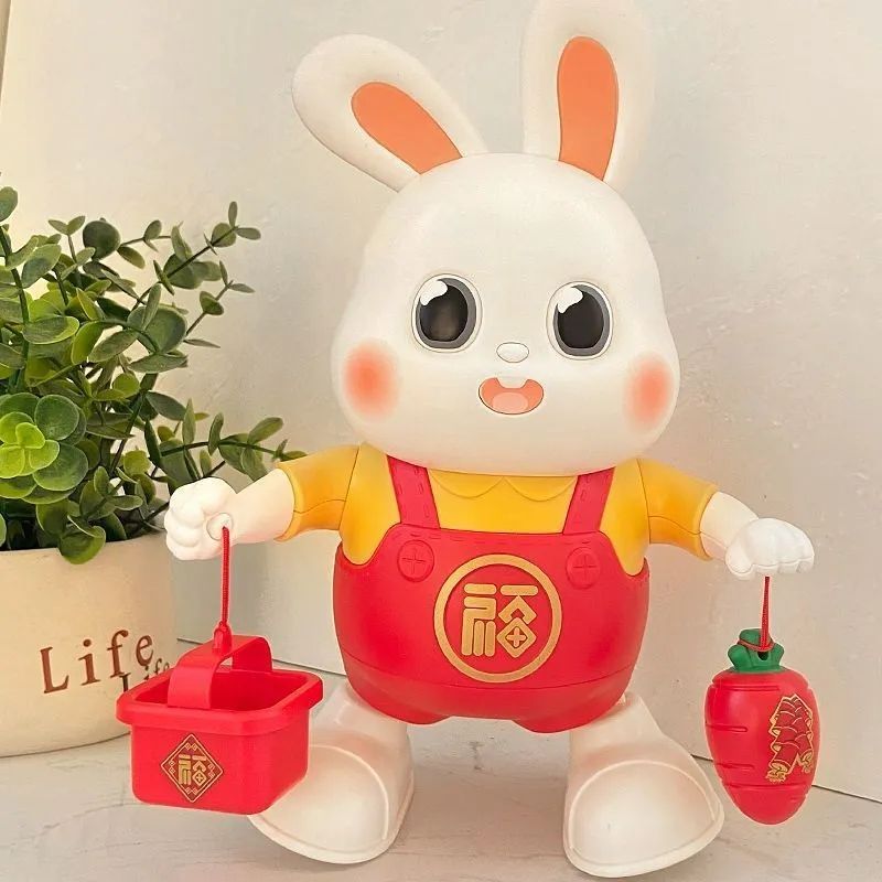 dancing rabbit baby toy tiktok same style infant practice head up climbing sound moving children gift