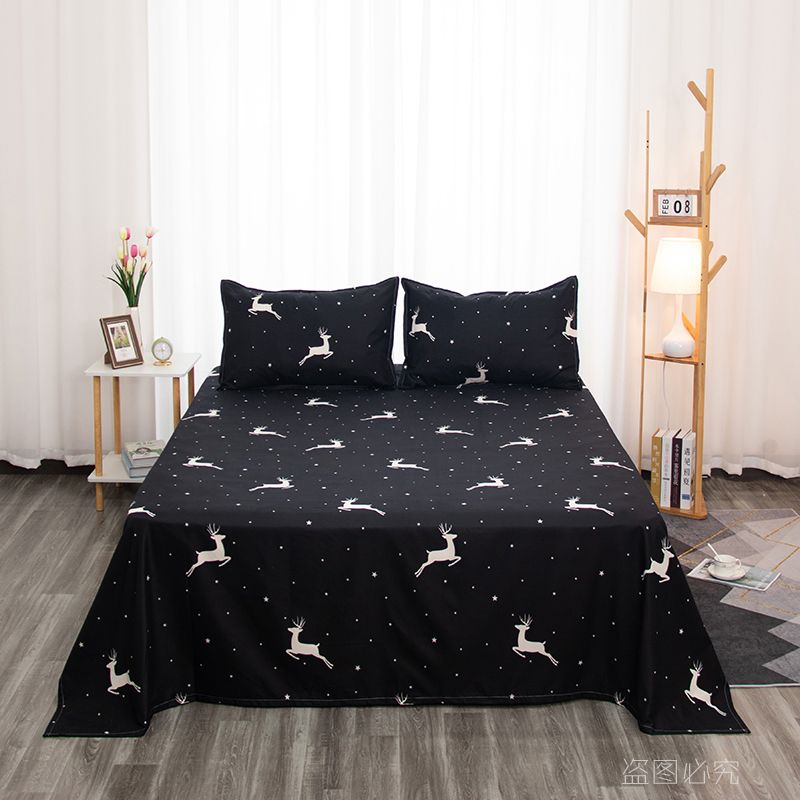 [bed sheet] single piece bed sheet and pillowcase ins cartoon style quilt single bedding student dormitory household single double