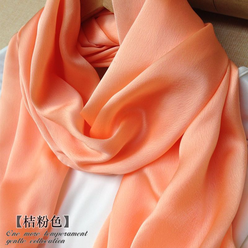 silk scarf women‘s fashionable high-end silk solid color spring and autumn korean style versatile shawl scarf neck protection western style scarf