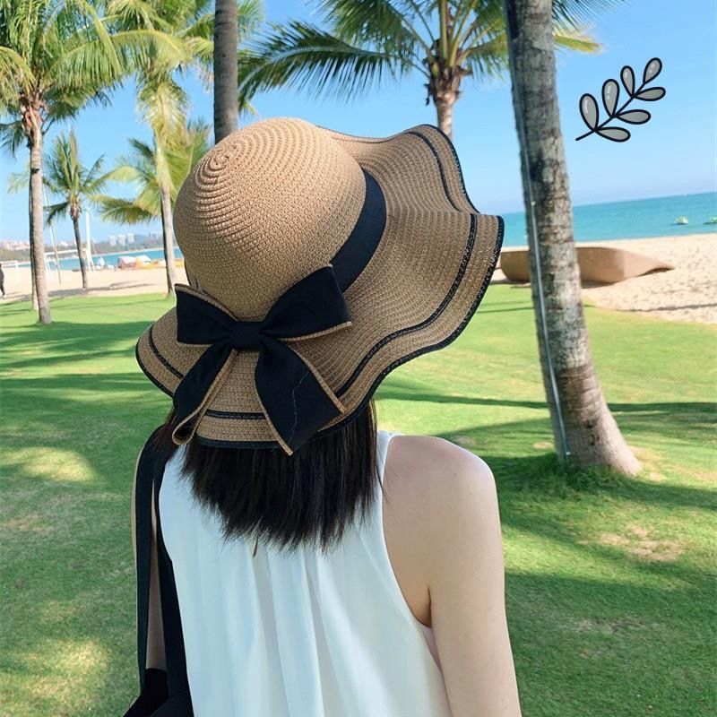 sun protection straw hat female summer cool hat small fresh sun hat big brim sun fisherman hat seaside beach hat