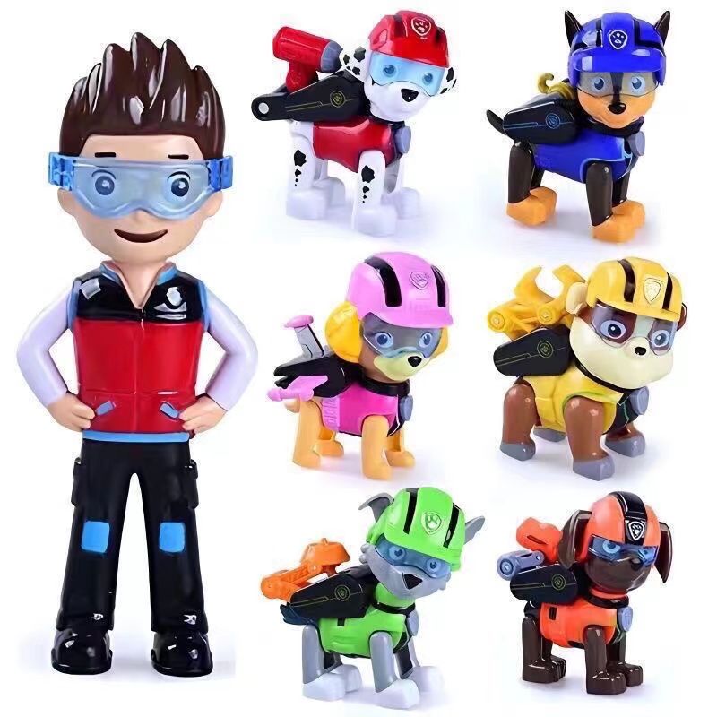 children‘s paw patrol 6 plus 1 deformation dog captain galade dog deformable toy suit large deformation dog