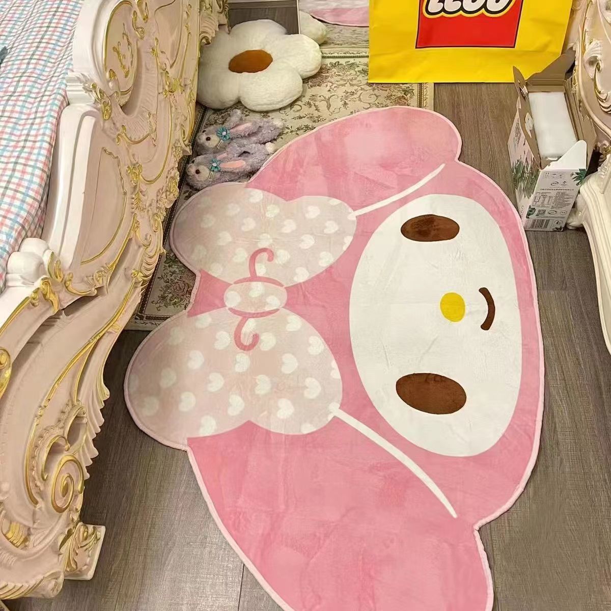 girly style melody cute girls‘ home bedside mats decorative room carpet dresser foot mat non-slip