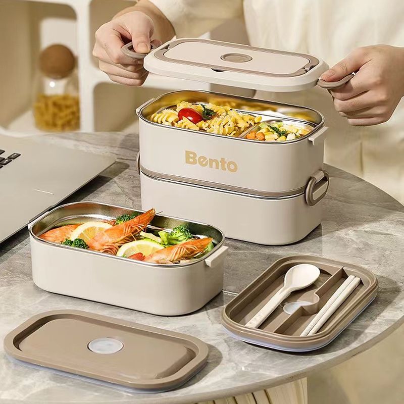 microwave oven heating large capacity 304 stainless steel liner insulated lunch box student office worker multi-layer lunch box