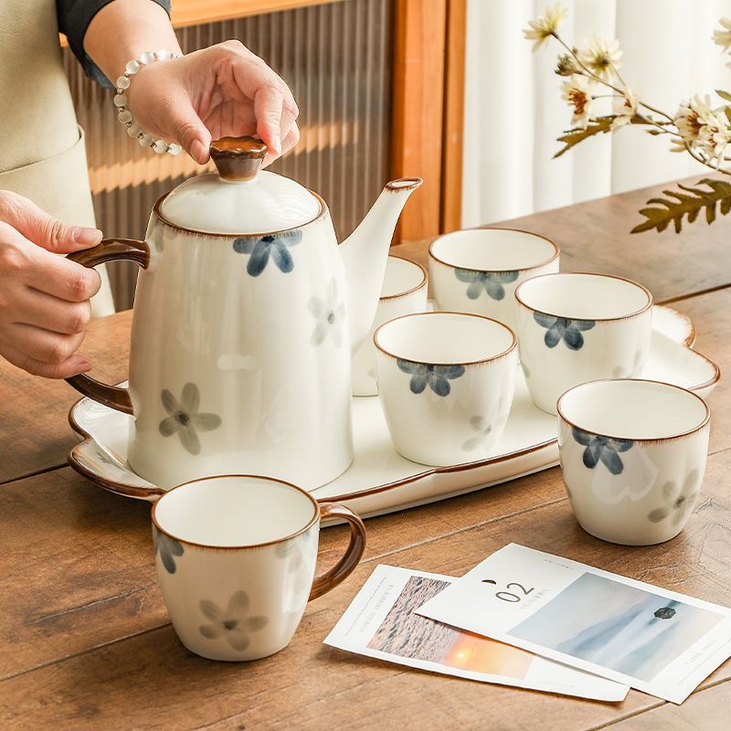 underglaze chinese teapot kung fu tea set suit household ceramic water cup tea-making sets housewarming tea cup gift box