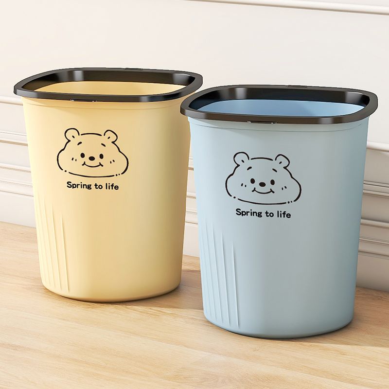 trash can household good-looking cream style kitchen living room bedroom bathroom toilet large dormitory trash can with pressing ring