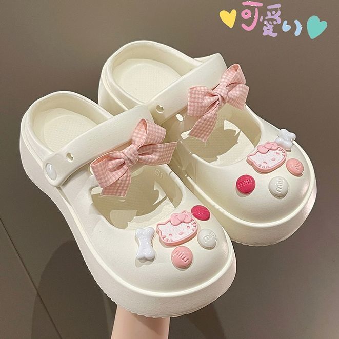 mary jane slippers women‘s summer outdoor wear anti-slip platform sandals new coros shoes toe cap semi slipper