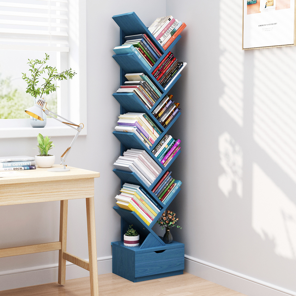 simple modern children‘s bookcase storage rack floor wall tree-shaped simple small living room boycase storage home