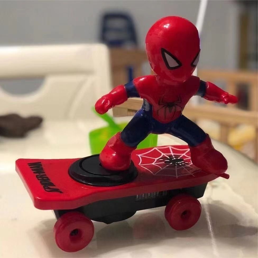 best-seller on douyin oversized spider-man stunt cool tumbling scooter toy children's educational electric scooter