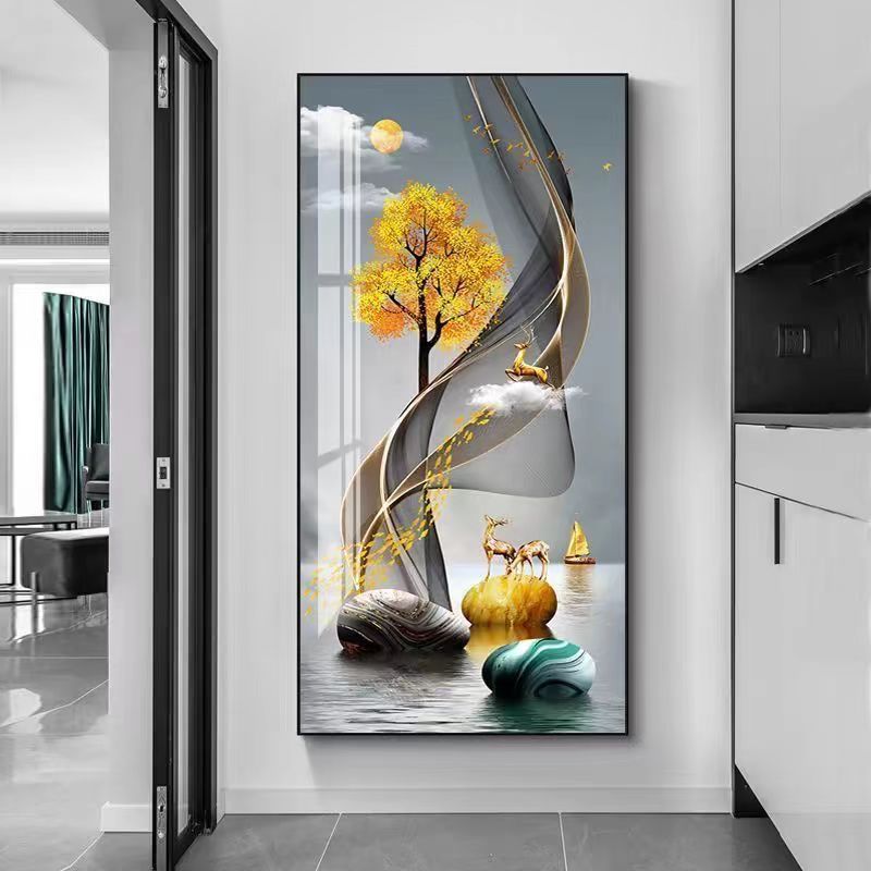 new arrival entrance painting corridor wall painting modern simple and light luxury living room hallway decoration vertical hanging picture