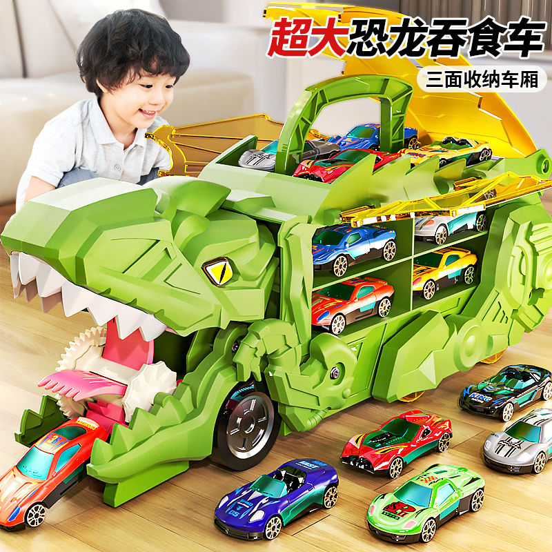 children dinosaur track toy car boy puzzle tyrannosaurus engineering car boy 3-6 years old baby gift