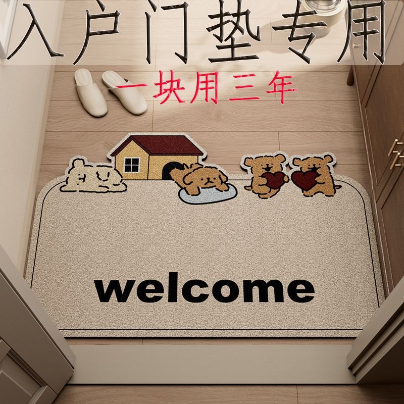 entrance door mat hallway wire ring door mat dust removal earth removing carpet cartoon doormat cut-out floor mat stain-resistant