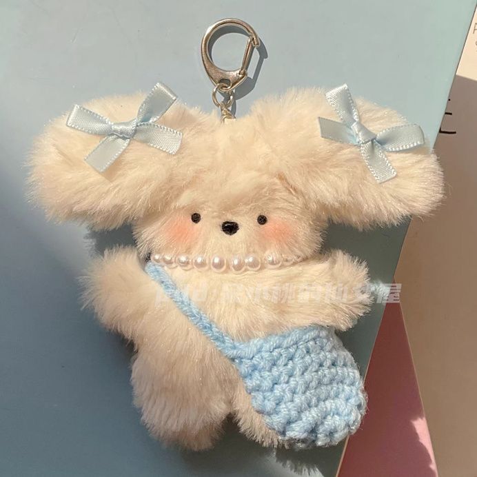 british nr flying rabbit puppy pendant cute plush doll bag pendant girl heart accessories keychain couple