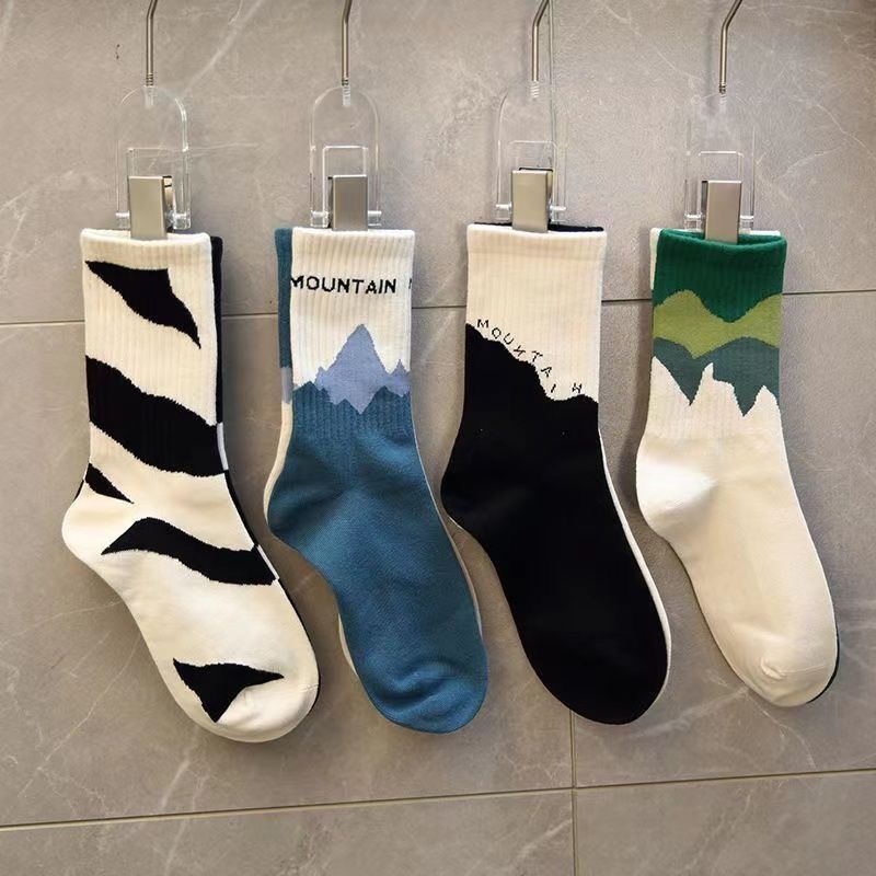 asymmetric niche stockings ab socks boneless mid-calf socks ins trendy street sports men and women couple socks