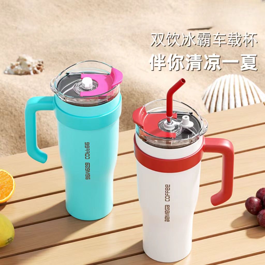 [big mac] new large capacity stainless steel thermos cup office cold insulation large ice cup girls good-looking