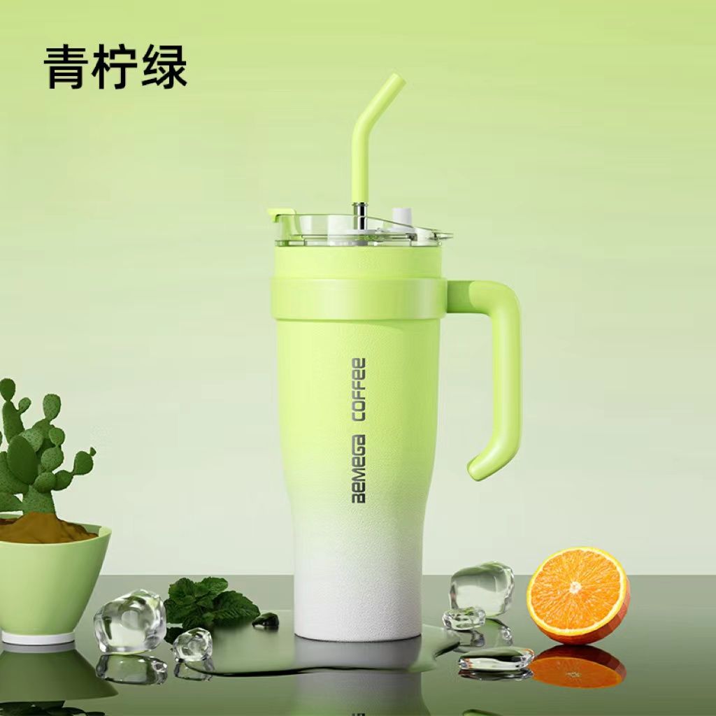 [big mac] summer ice protection 2024 new water cup large capacity stainless steel liner cup with straw large ice cup