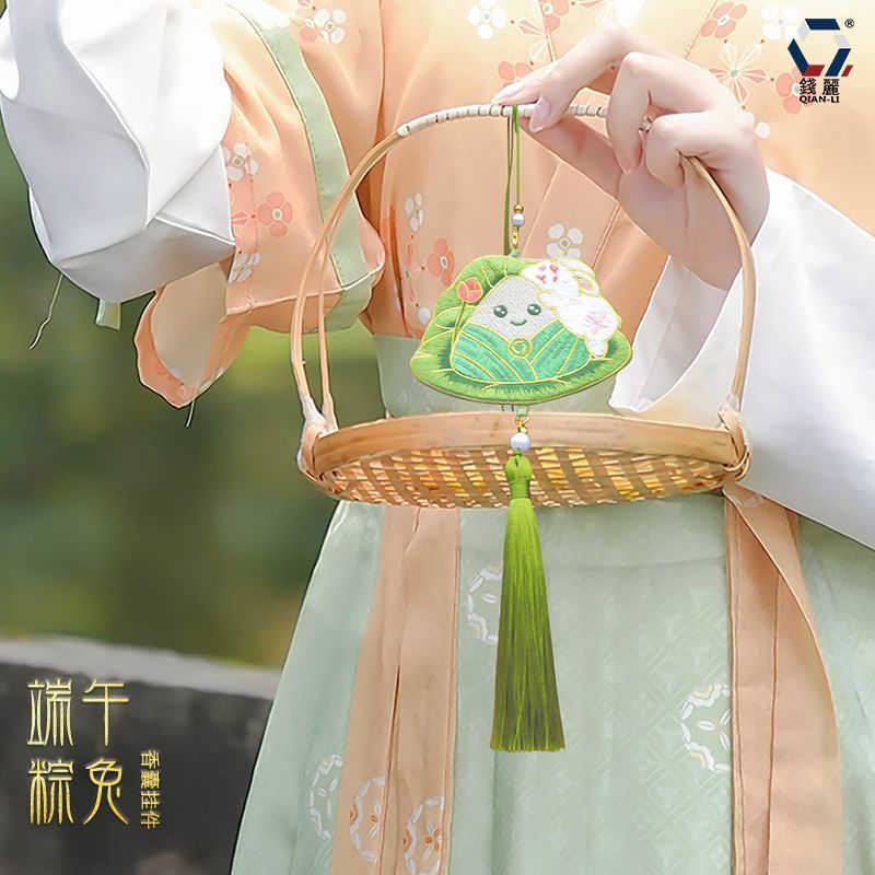 new dragon boat festival perfume bag cute zongzi argy wormwood embroidery sachet can hold spices dragon boat festival mosquito repellent pendant ornament