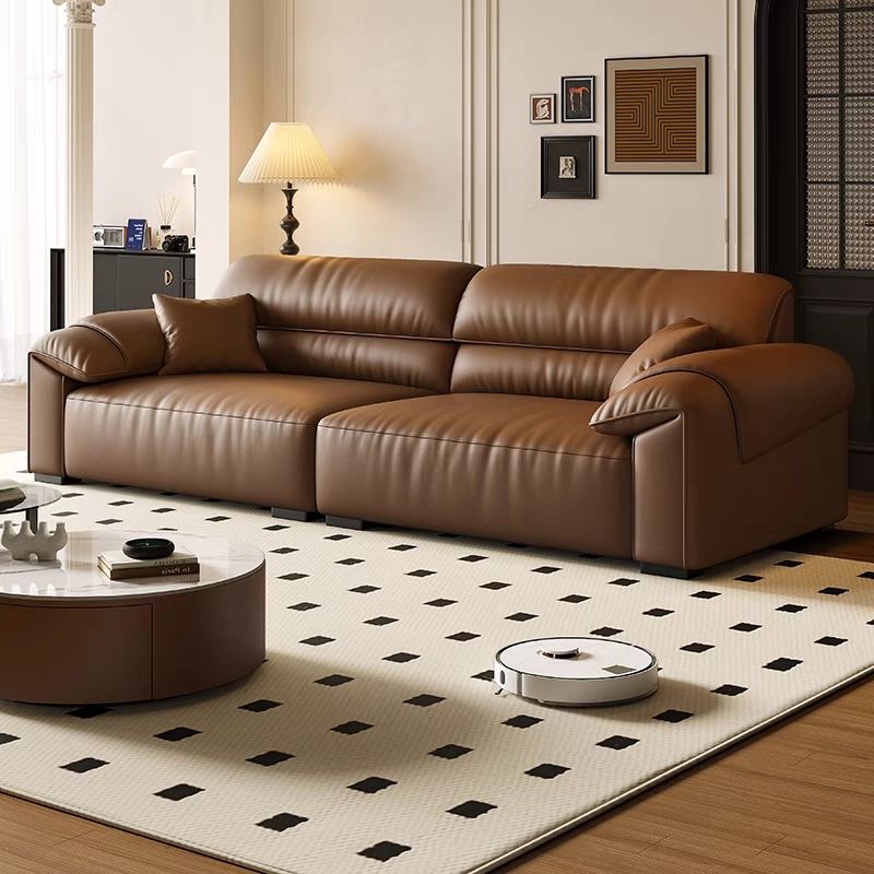 italian minimalist leather sofa modern minimalist small apartment living room elephant ears first layer cowhide straight row