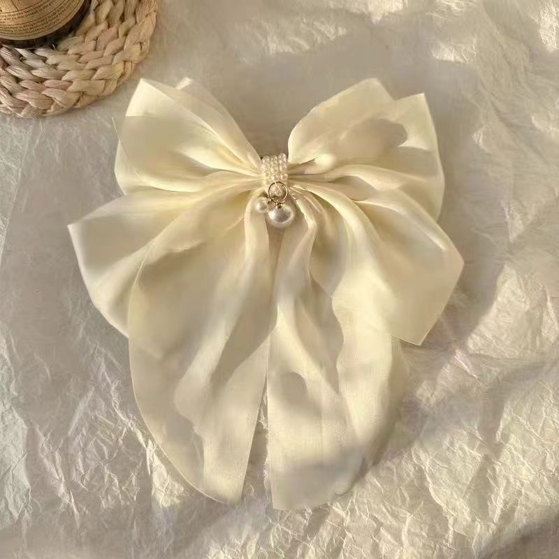 fairy and super cute bow barrettes trending girl korean spring clip fairy student clip hairware pearl hair accessories