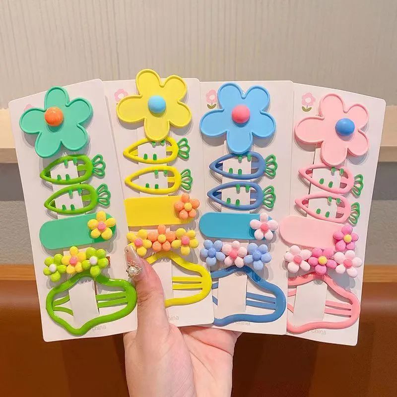 children‘s flower hair clips hair accessories girls candy color broken hair bb clip cute princess hairpin baby little clip hair accessories