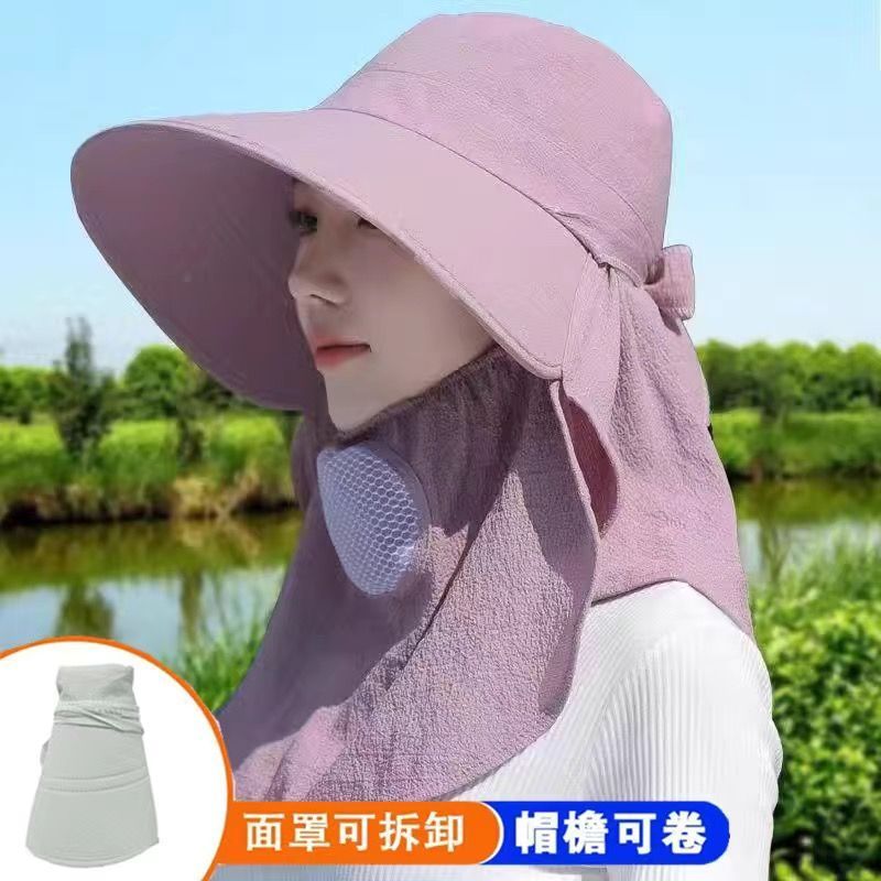 summer sun hat women‘s uv protection tea picking hat big brim sun hat cover face outdoor cycling sun protection summer hat