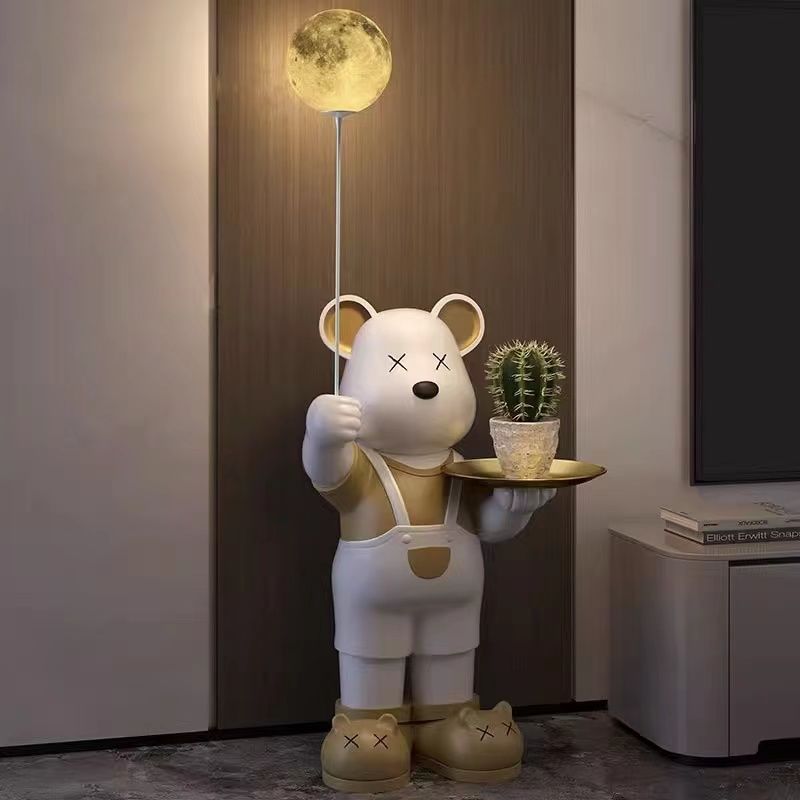 violent bear floor ornaments moon light living room large tv cabinet next to home decorations housewarming gifts