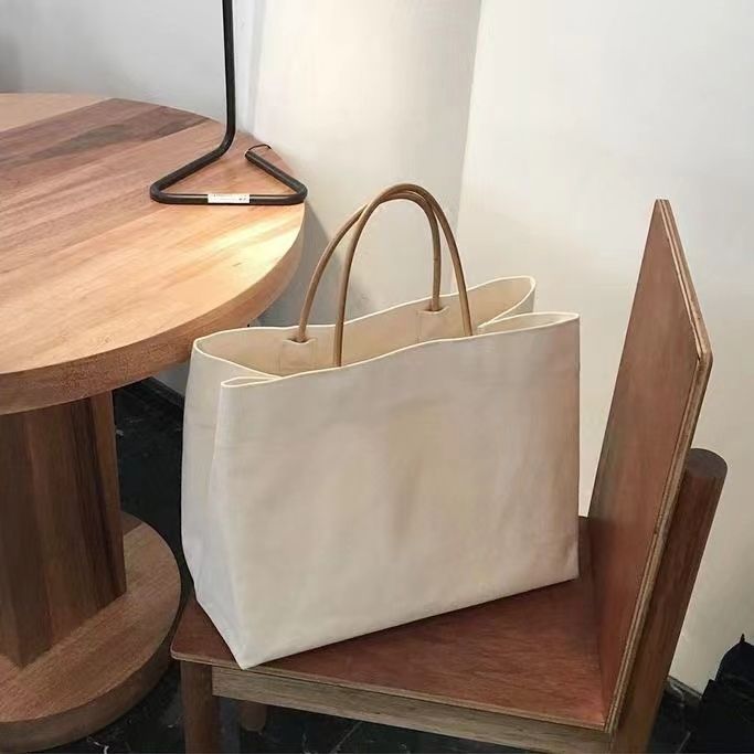 2024 south korea dongdaemun same product simple large capacity canvas bag ins popular shopping bag handbag women‘s big bags