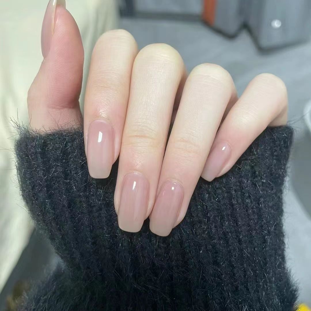 handmade gentle ice-permeable nail nude color wedding photo nail tip sheer versatile pregnant women zhen zhen chuan same style wear nail