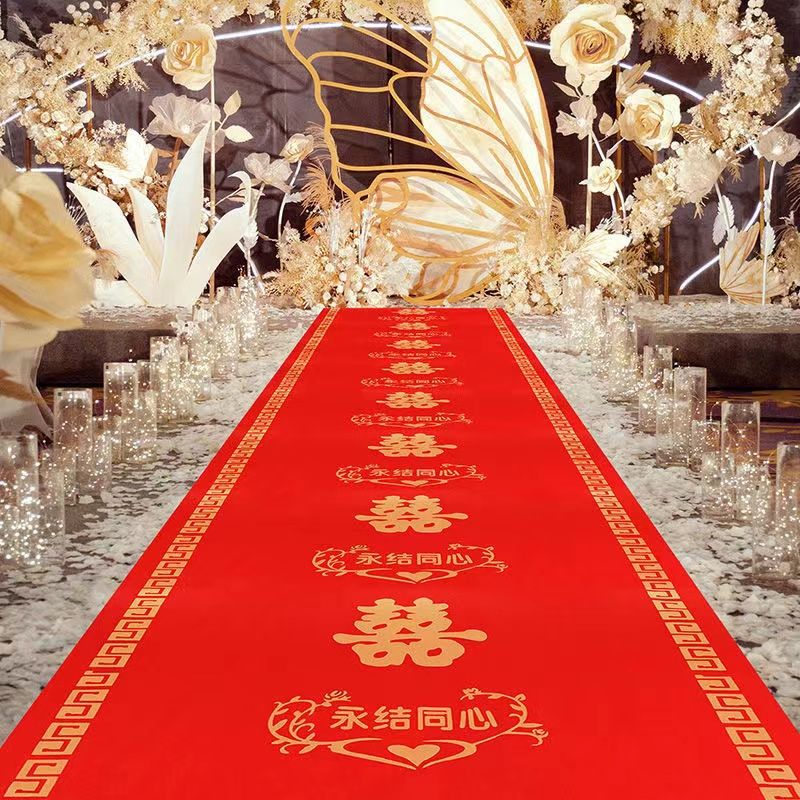 red carpet disposable wedding wedding scene layout thickened stairs living room full set red celebration