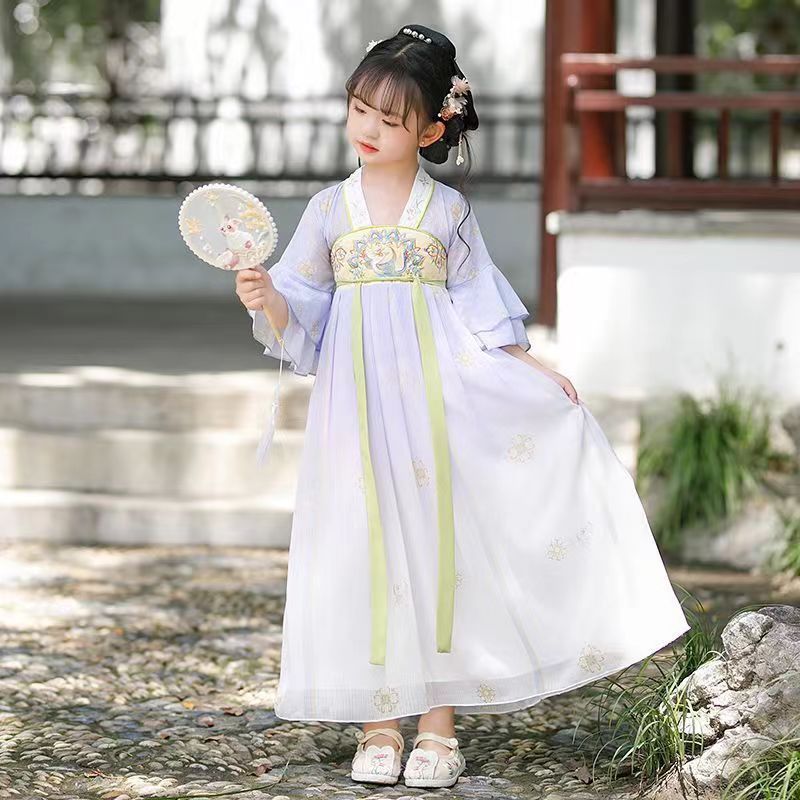 hanfu new girls chinese children girls ancient tang costume super fairy dress ancient costume spring and summer princess