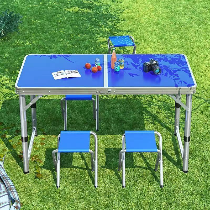 foldable table folding table sub household dining table outdoor portable aluminum alloy stall folding table adjustable height