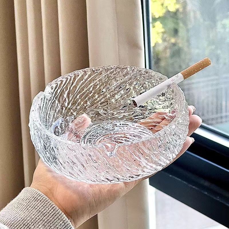 [new customer order reduction] cangyun ashtray desktop coffee table high-looking bedroom thickened crystal glass high-end