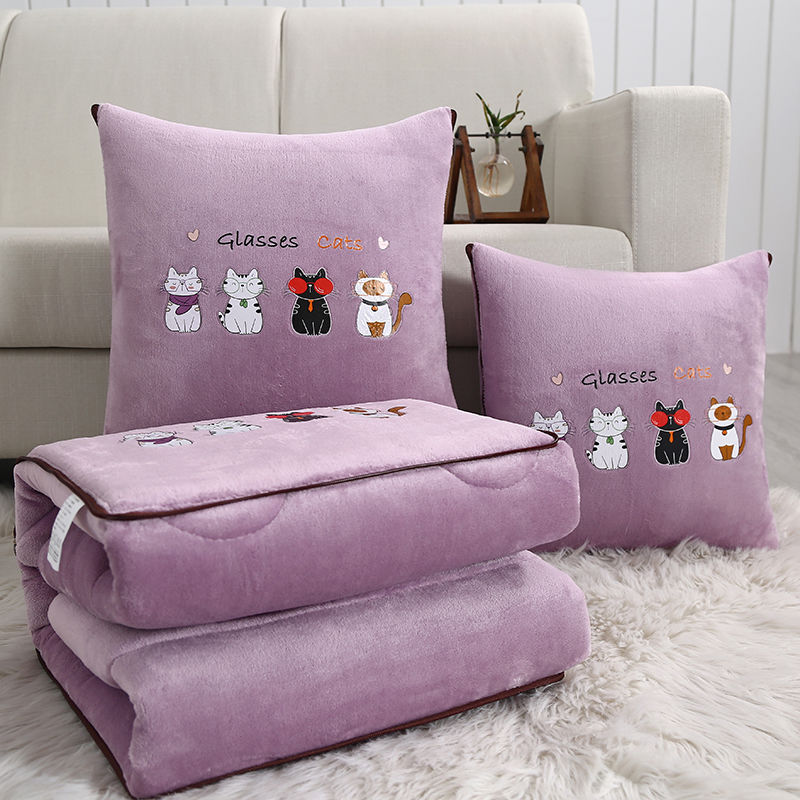 pillow and quilt dual-use winter thickened pillow blanket two-in-one car cushion office nap blanket pillow