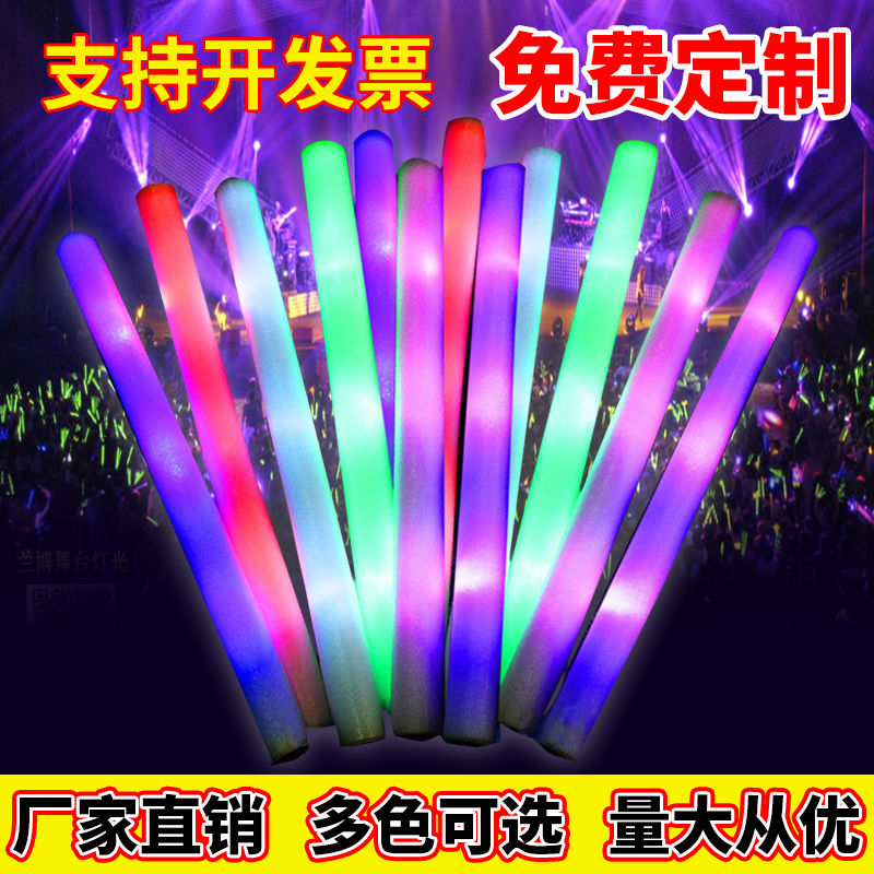 customized light-emitting sponge stick new concert atmosphere props bar cheer colorful light stick college student classroom