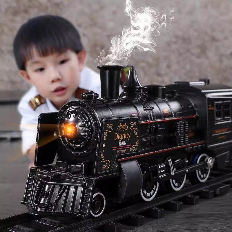 steam train toy railway children and boys high-speed rail model electrically operated compact car simulation bullet train traffic sliding small