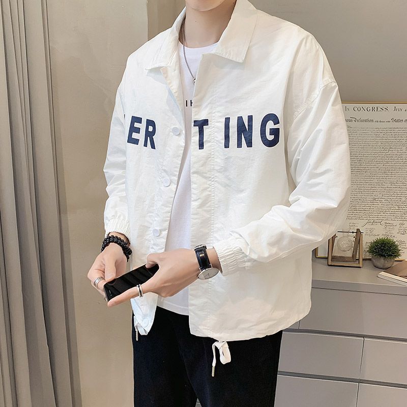 high-grade men‘s jacket spring and autumn fashion brand pu handsome casual jacket ins super hot all-matching jacket men‘s 2024 new