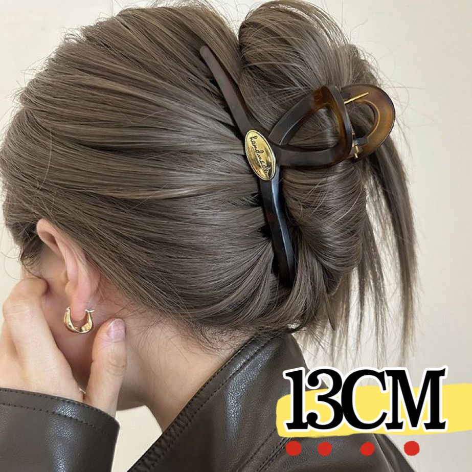 busan retro new color gold label letter cross gripper female fashion wild updo shark clip hairpin headdress