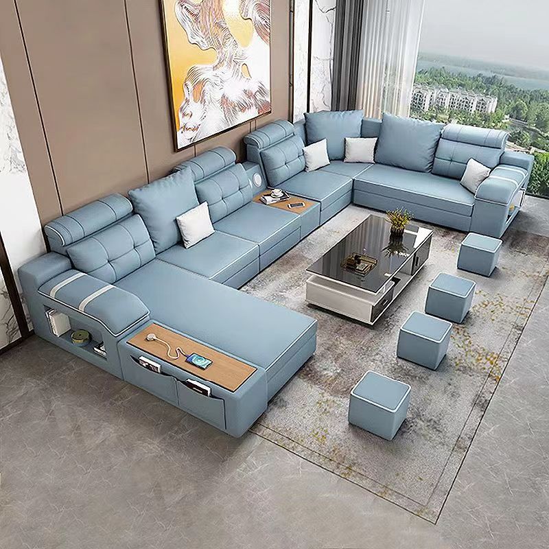 modern minimalist new living room sofa large and small apartment type combination anti-scratching technology cloth sofa