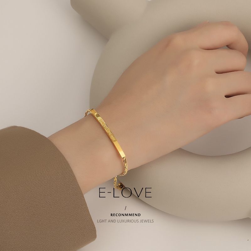 vintage golden ultra fine bracelet good-looking new light luxury minority exquisite design metallic girlfriends bracelet