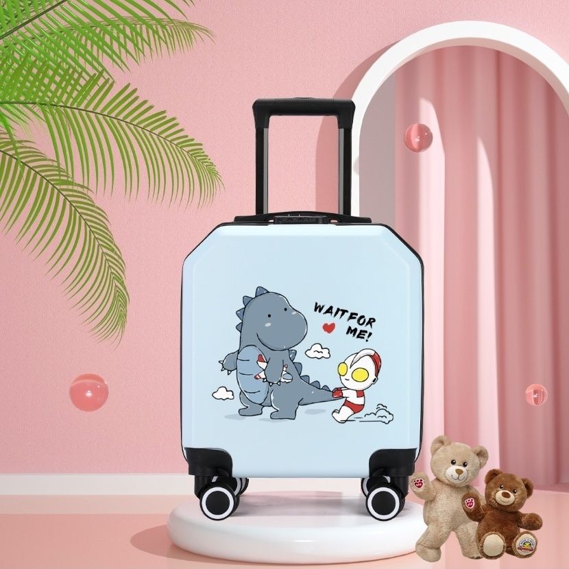 18-inch children‘s luggage light tone universal wheel suitcase scratch-resistant frosted gift box customizable pattern