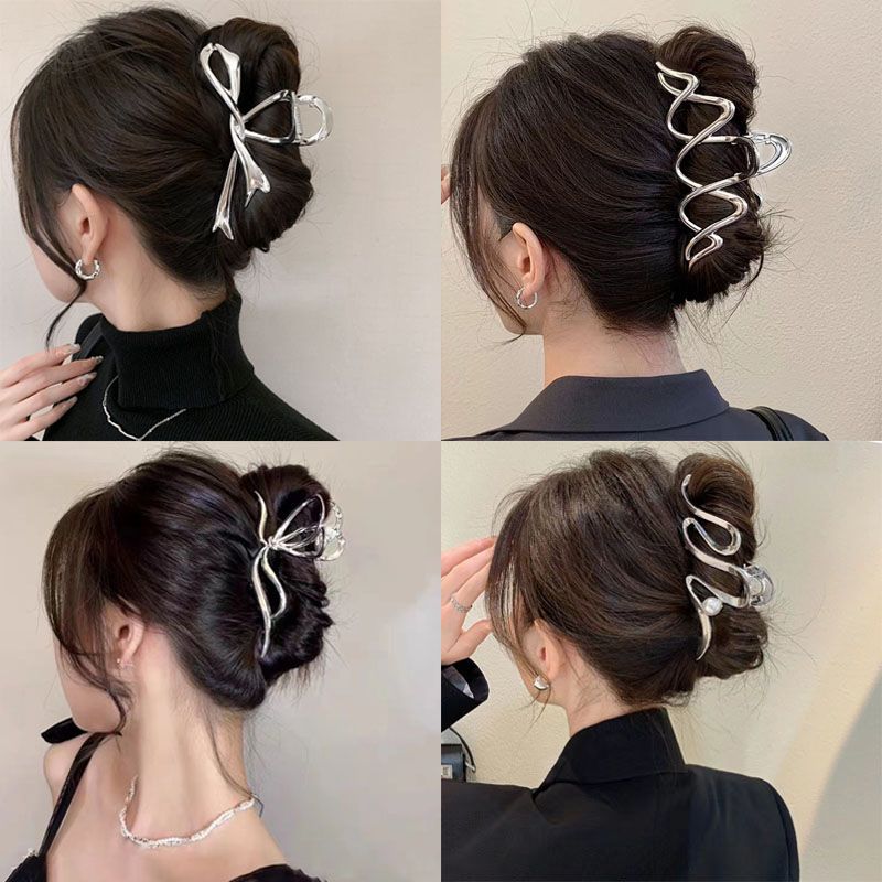 grip large metal shark clip spring and summer clip hair volume barrettes back head updo high-grade wave grip