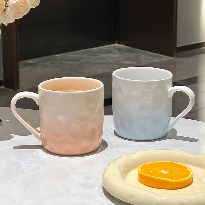 good-looking gradient color milk cup mug girls‘ home ceramic office drinking cup couple breakfast cup