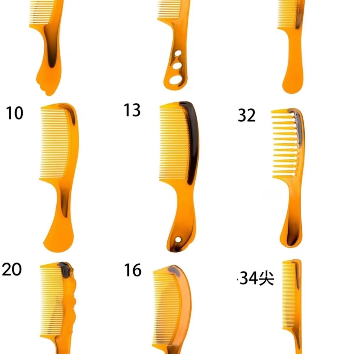 genuine goods beef tendon comb hair thickened anti-static men‘s and women‘s comb hair tie comb trendy household old-fashioned yellow