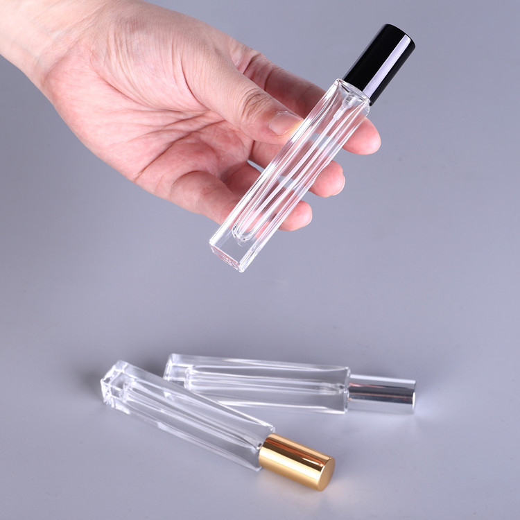 transparent portable 10ml sample bottle square small spray bottle storage bottle small sample bottle