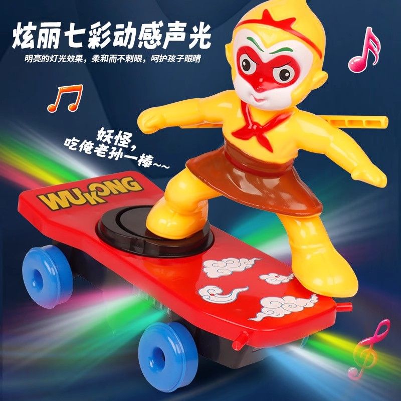 monkey king stunt car rolling children‘s toy car baby boy children‘s electric monkey king scooter tiktok