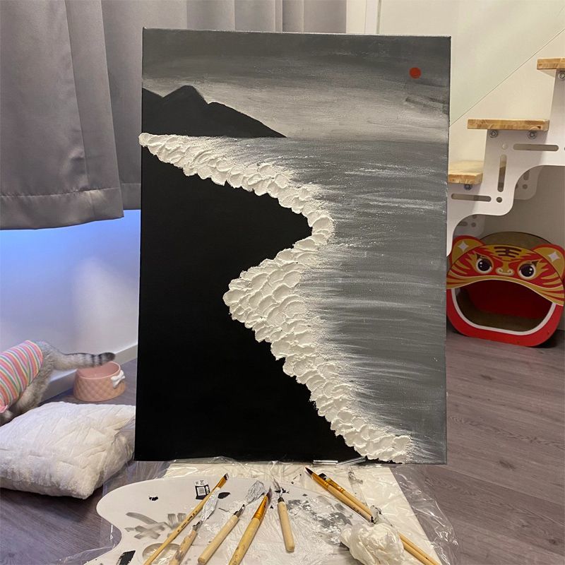 tiktok same style quartz sand texture painting sand stone painting hand painted texture decorative painting diy digital oil painting pink beach