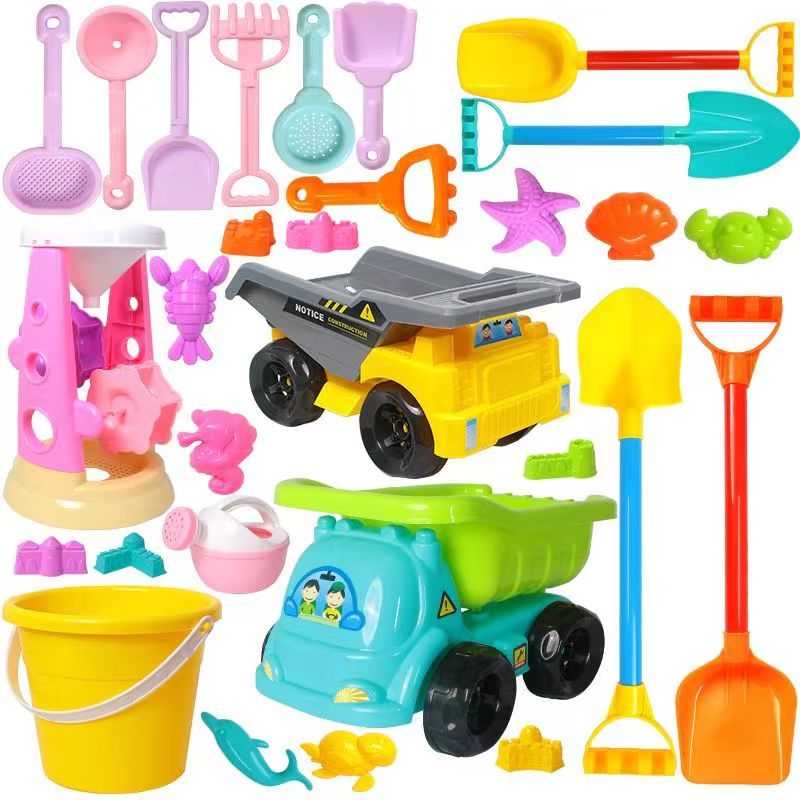 children‘s beach toy hourglass set combination sand digging tool shovel children‘s sand shovel large beach bucket tool