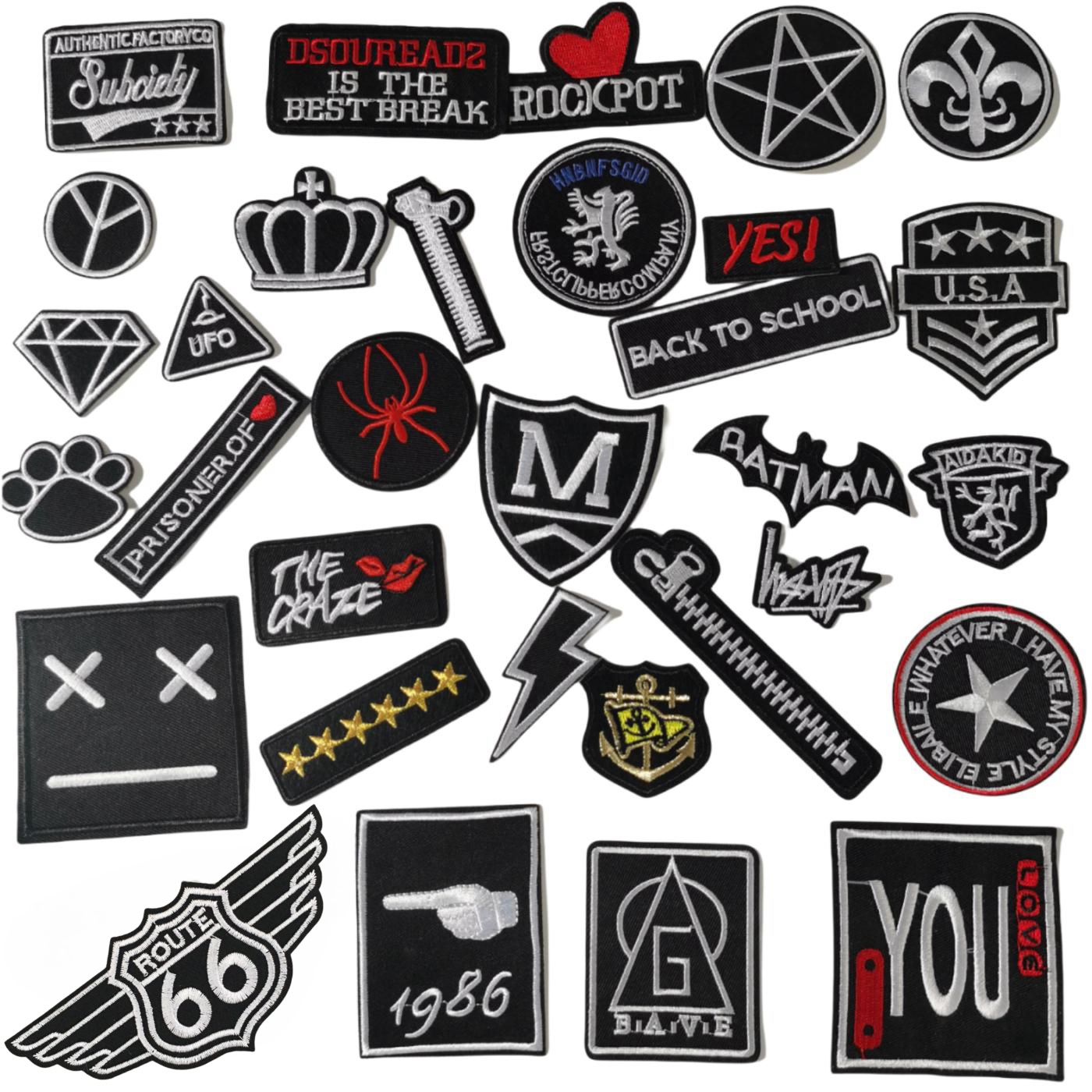 black self-paste patch cloth sticker badge coat clothes jeans leather sports pants patch holes fixing stickers