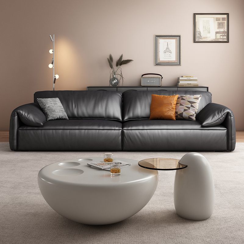 feimashi italian minimalist elephant ear sofa living room 2024 new small apartment straight row internet celebrity leather sofa