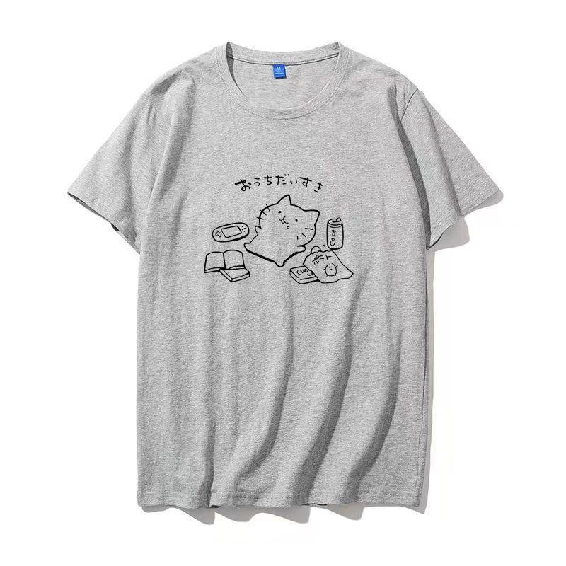 100% pure cotton fun japanese house style no plan don‘t want to be a  short-sleeved shirt women‘s t-shirt summer