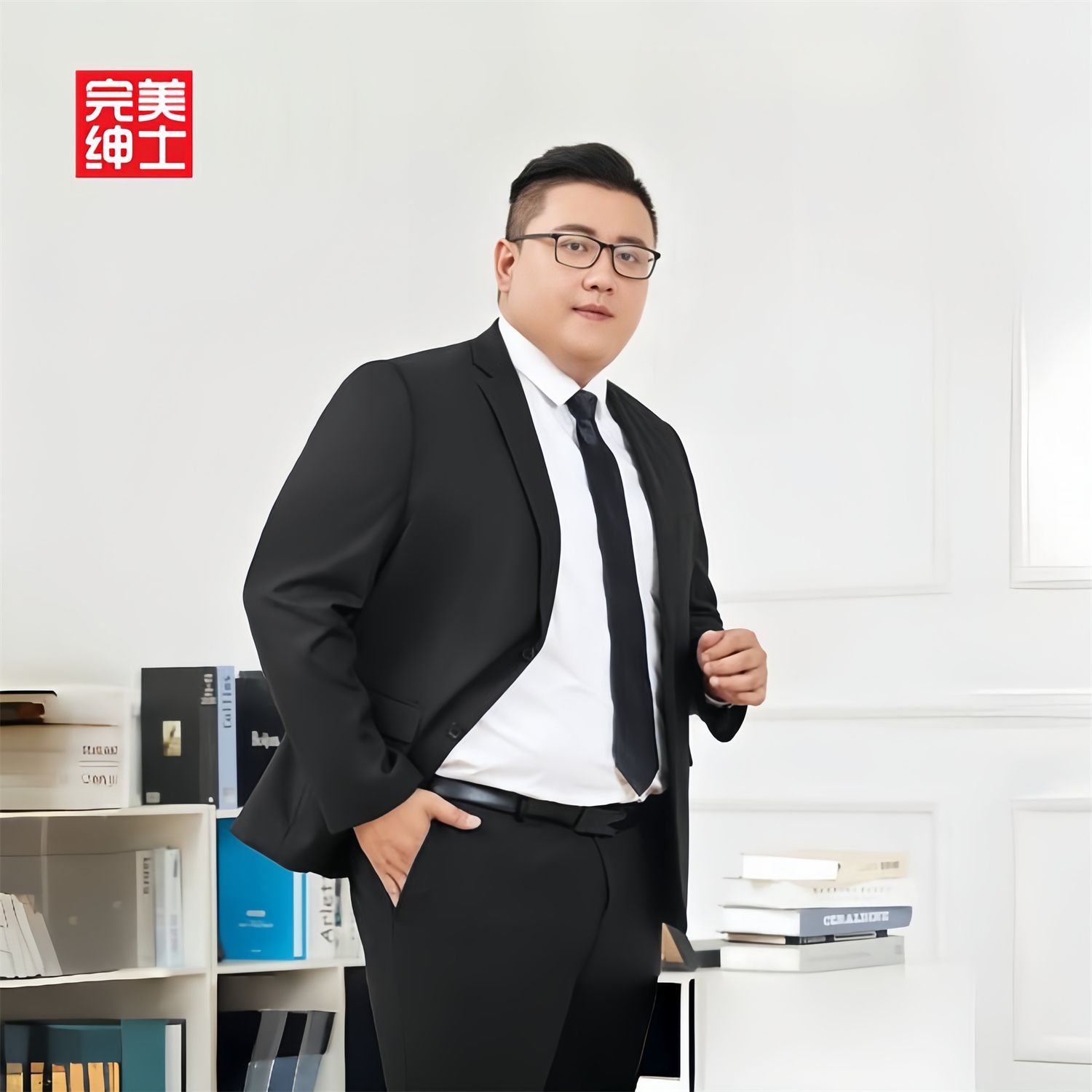 genuine goods overweight people plus size men‘s loose formal wear business wear plus-sized plus-sized suit boys suit suit overalls